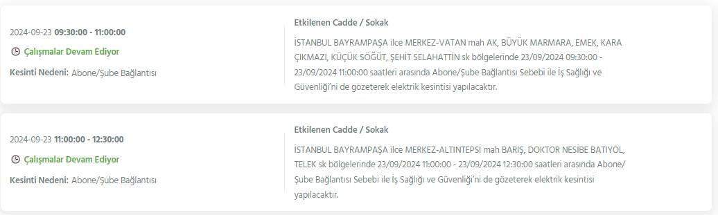 İstanbul'un 22 ilçesinde bu gece yarısından itibaren elektrik kesintileri yaşanacak 21